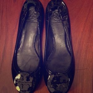Tory Burch Black Patent Leather Ballet Flats